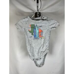 Garanimals Baby Boys Monster Hugs Dinosaur Bodysuit Gray 0-3M RN15897